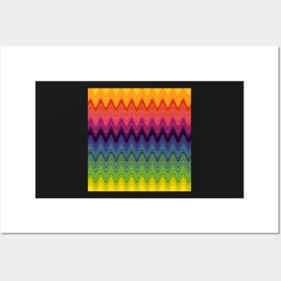 Rainbow waves pattern horizontal Posters and Art